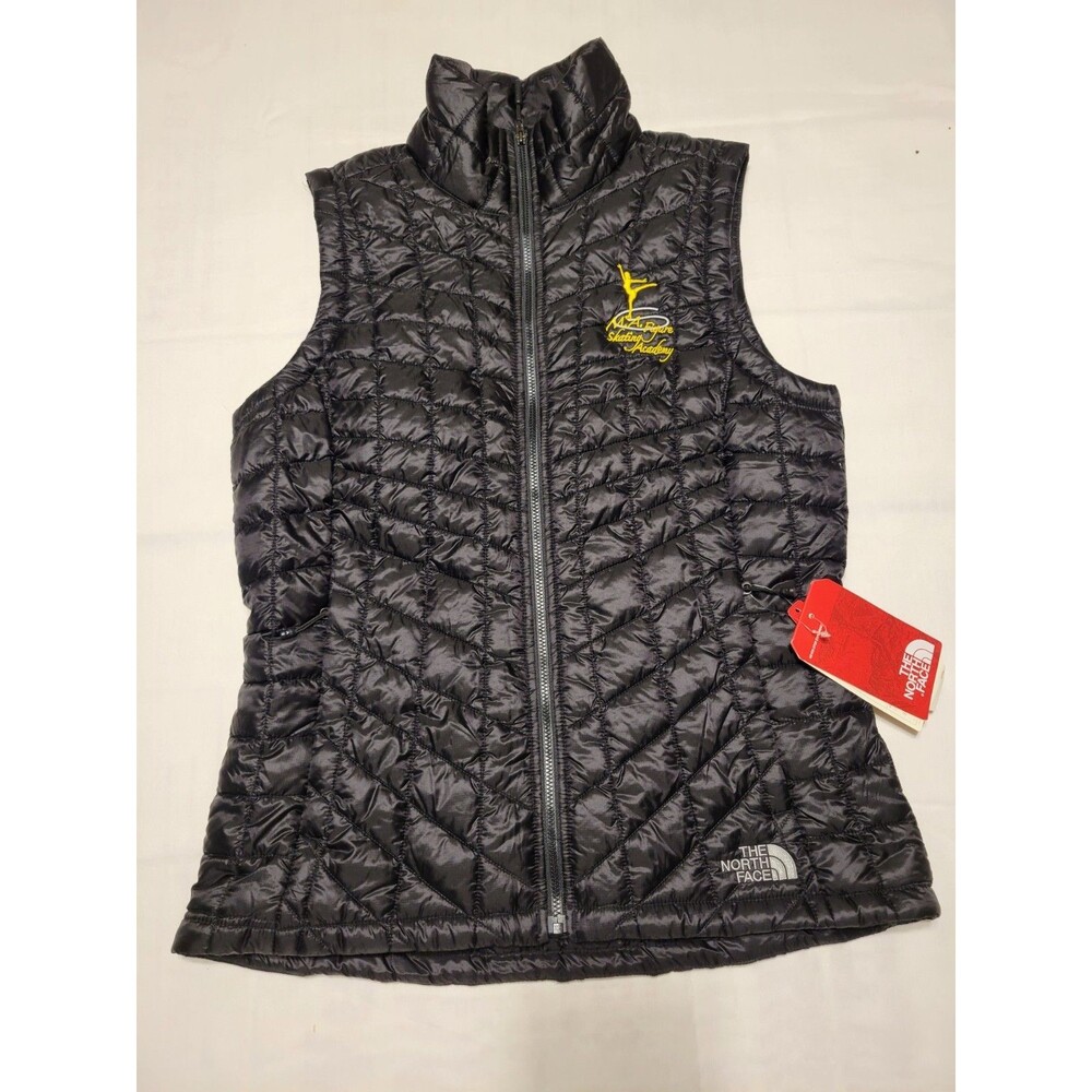 The North Face Thermoball Women's Black Quilted Full Zip Vest w/ Skating Logo S